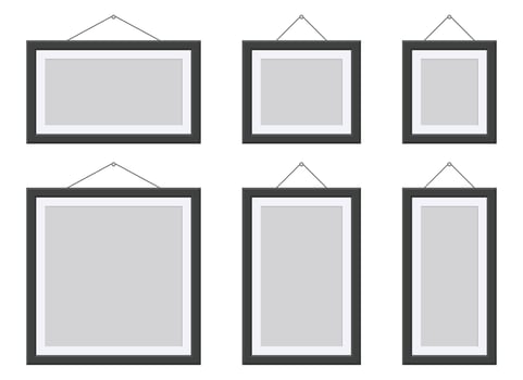 Black picture frame vector illustration isolated on white
