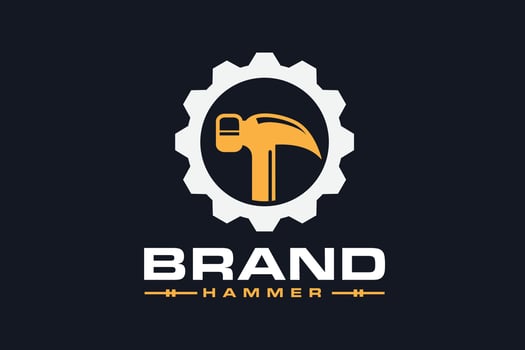 gear hammer logo vector