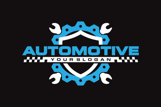 automotive shield gear wrench logo vector