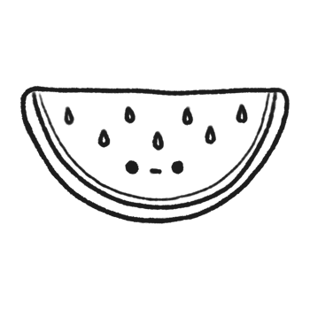 Hand-drawn Cute Line Watermelon, Cute fruit character design in doodle style png