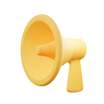 3d minimal rendering megaphone png