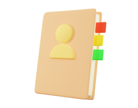 3d minimal rendering address book png