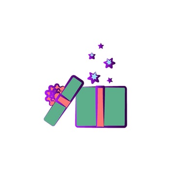 open gift box colored vector icon