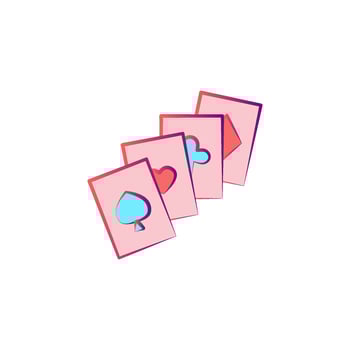 playing cards colored vector icon
