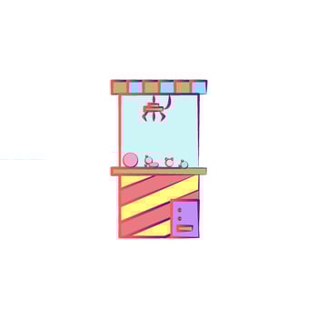 machine with toys colored vector icon