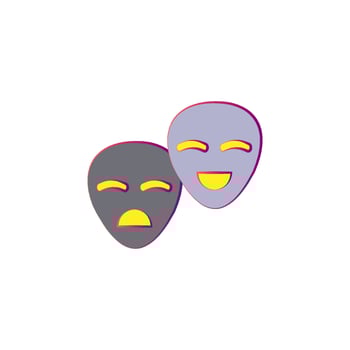 theater masks colored vector icon