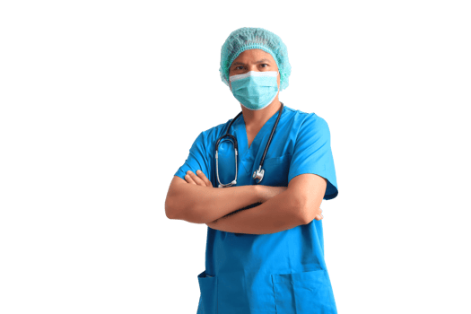 male doctor wearing blue suit png
