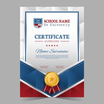 High School and University Academic Award Professional Cerificate vector