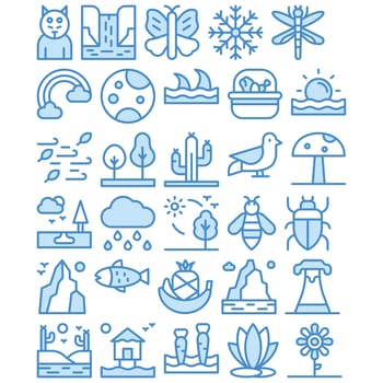 nature icon pack for download vector