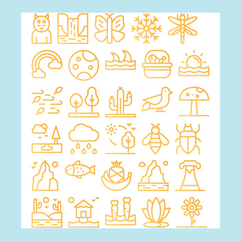 nature icon pack for download vector