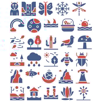 nature icon pack for download vector