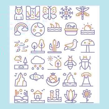 nature icon pack for download vector