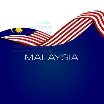 Malaysian flag ribbon. Flag banner vector Illustration