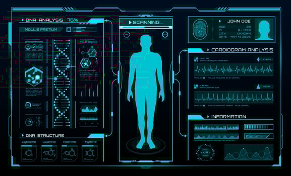 HUD medicine, body health digital technology vector