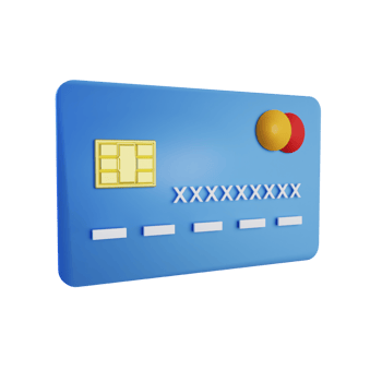 Blue credit card isolated transparent background 3d render icon design png