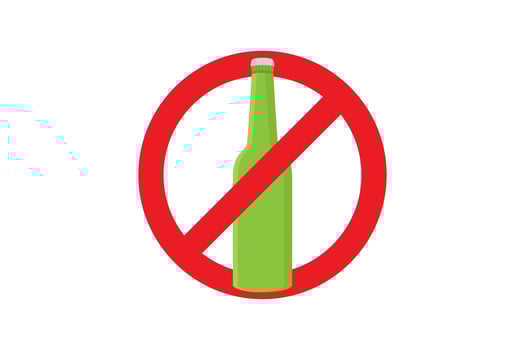 Stop drinking alcohol, prohibited from drinking alcohol vector design illustration