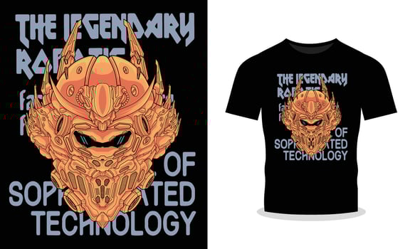 Ready-to-Use Mecha Robot Head Illustration T-Shirt Design vector