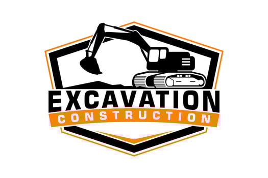 Excavator logo template vector. Heavy equipment logo vector for construction company.
