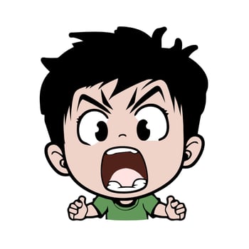 Angry Anime Guy Portrait vector
