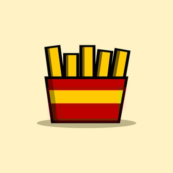 elicious french fries illustration design for logo. vector
