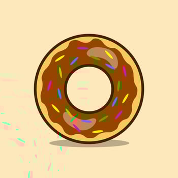 chocolate flavor donut illustration design for logo. vector