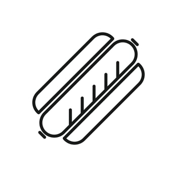 Editable Icon of Hotdog Sausage, Vector illustration isolated on white background. using for Presentation, website or mobile app