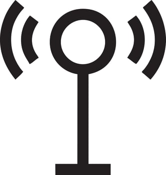 Signal communication information connection wireless icon symbol vector image, illustration of the network wifi in black image. EPS 10