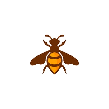 A bee logo with a picture of a bee on it vector