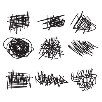 vector random pen sketch sribbles set