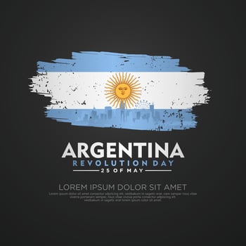 Argentina Revolution day greeting card template. vector