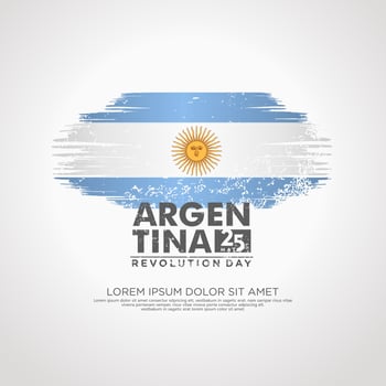 Argentina Revolution day greeting card template. vector