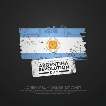Argentina Revolution day greeting card template. vector
