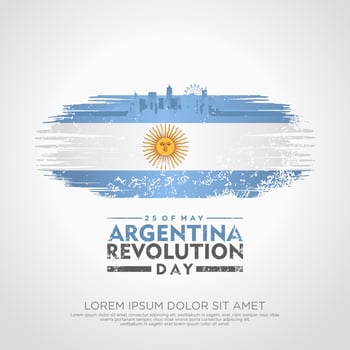 Argentina Revolution day greeting card template. vector