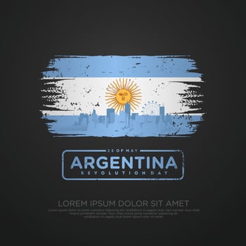 Argentina Revolution day greeting card template. vector