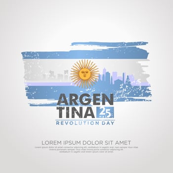 Argentina Revolution day greeting card template. vector