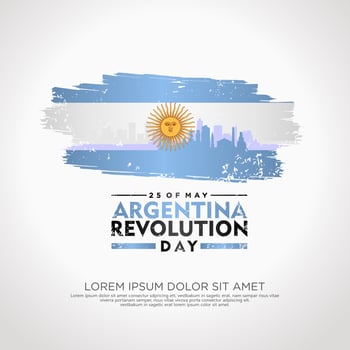 Argentina Revolution day greeting card template. vector
