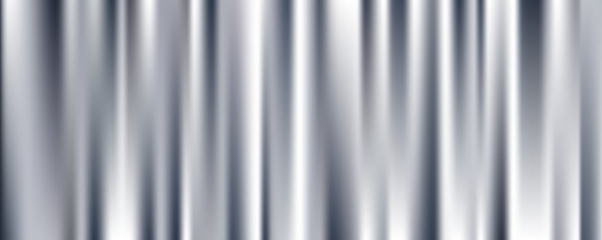 Silver foil background. Metal textured shiny gradient. Stainless glossy surface with reflection. Realistic chrome backdrop. Vector illustration.
