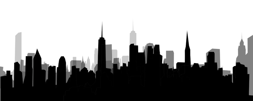 City, background illustration. Black png