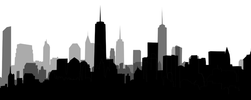 City, background illustration. Black png