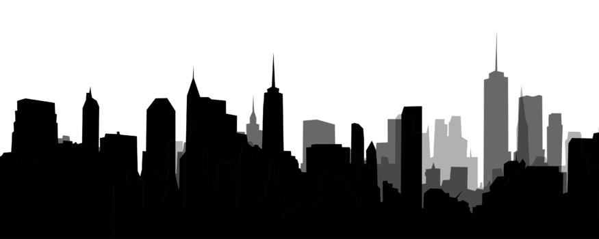 City, background illustration. Black png