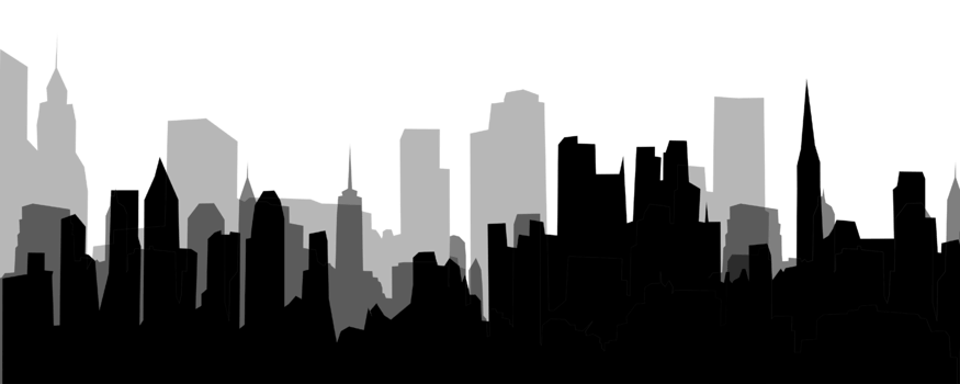 City, background illustration. Black png