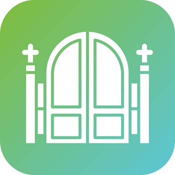 Cementery Gate Vector Icon Style