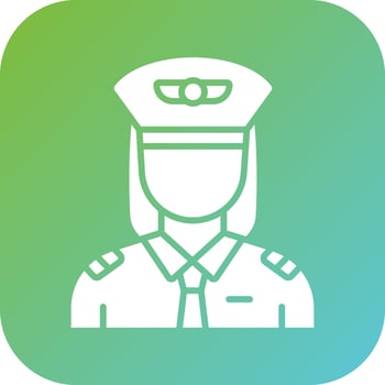 Female Pilot Vector Icon Style