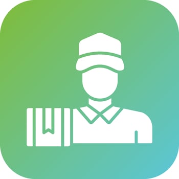 Delivery Man Vector Icon Style