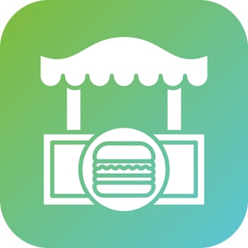 Burger Shop Vector Icon Style
