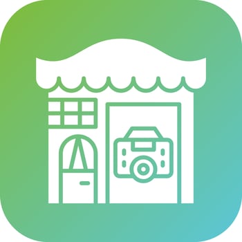 Camera Shop Vector Icon Style