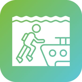 Wreck Diving Vector Icon Style