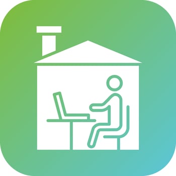 Working at Home Vector Icon Style
