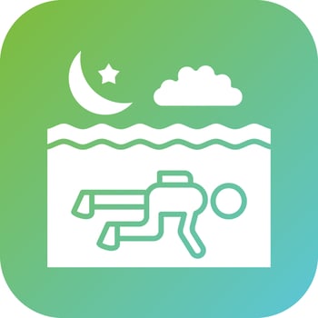 Night Diving Vector Icon Style
