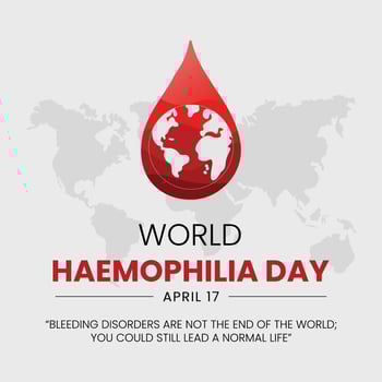 World Haemophilia Day on April 17. Hemophilia awareness day. Health awareness vector template for banner, card, poster, background.